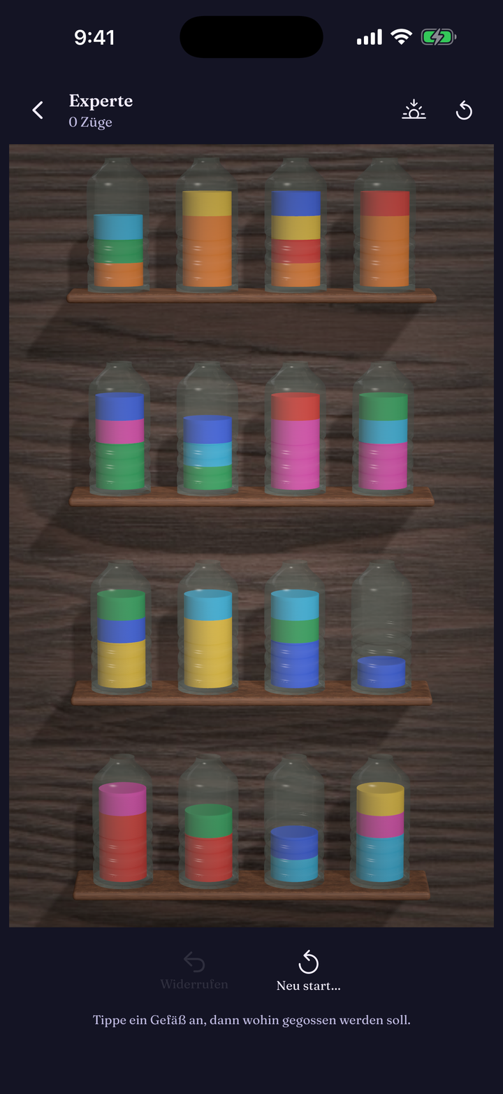 A denser Expert board of colourful vessels