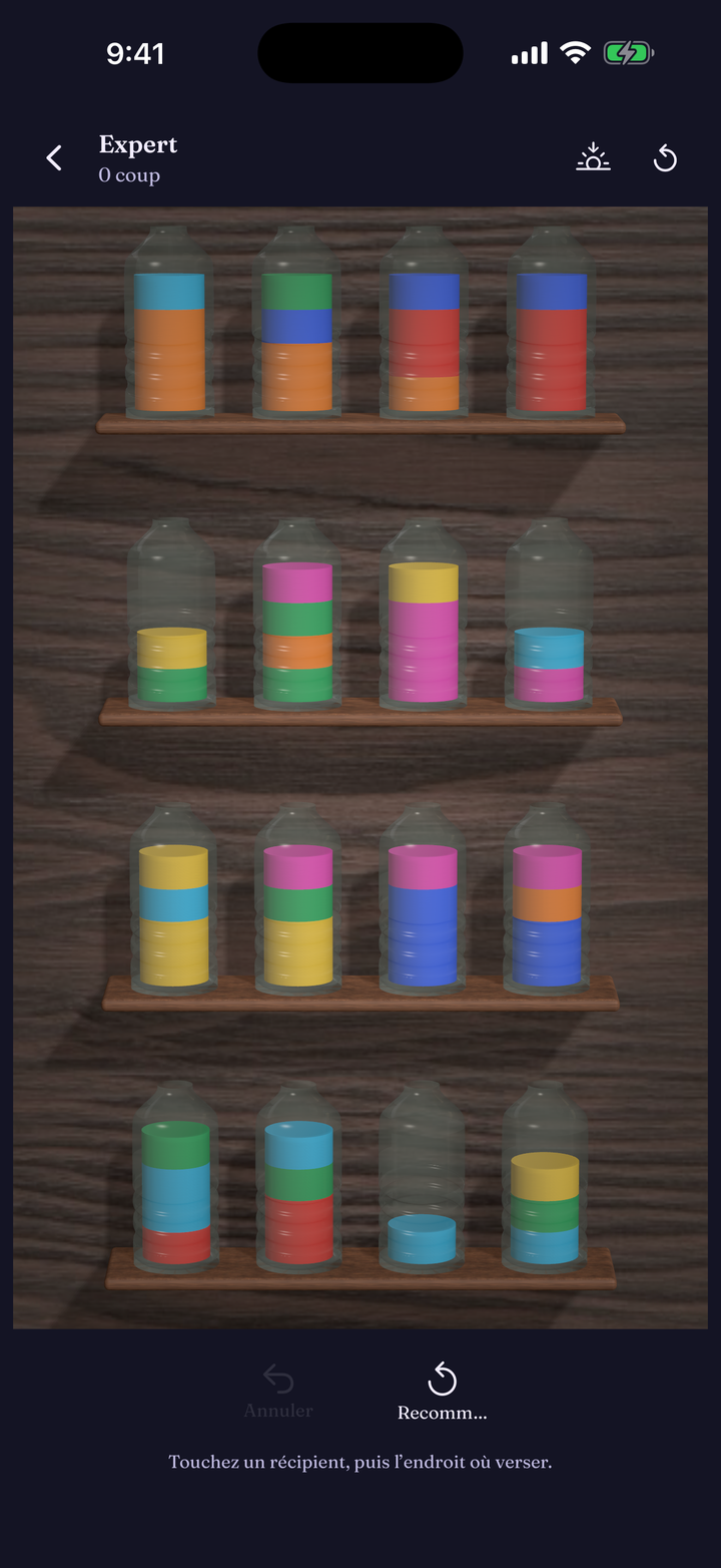 A denser Expert board of colourful vessels