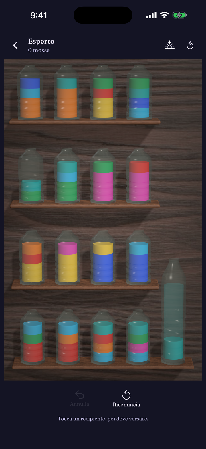 A denser Expert board of colourful vessels