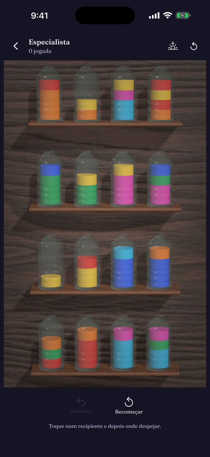 A denser Expert board of colourful vessels