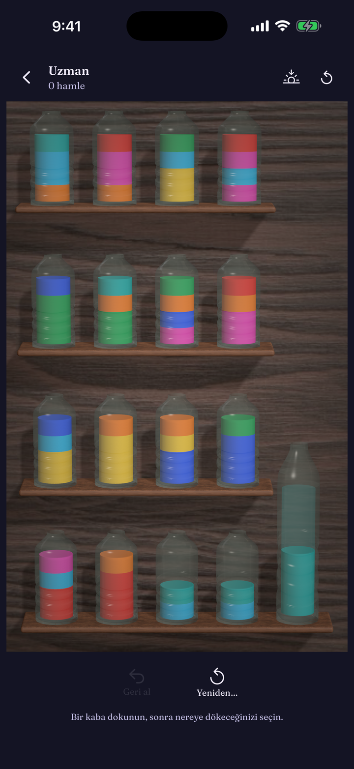 A denser Expert board of colourful vessels